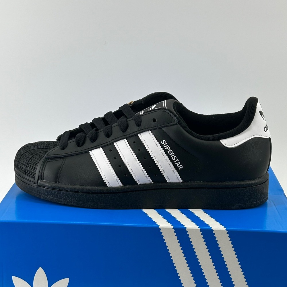 Adidas Superstar II Sneakers Mens 8 Womens 9 Black White JI0079 New With Box